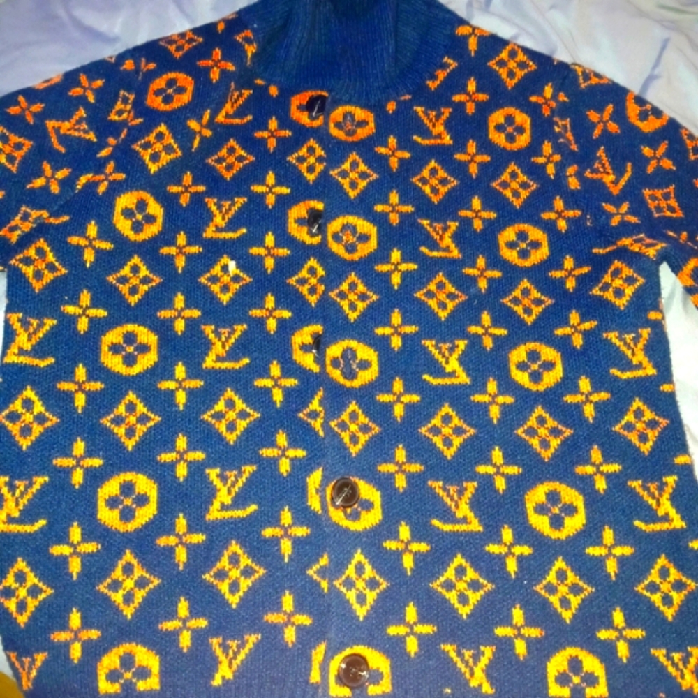LV sweater with lv momgram  it can be unisex its technically MENS